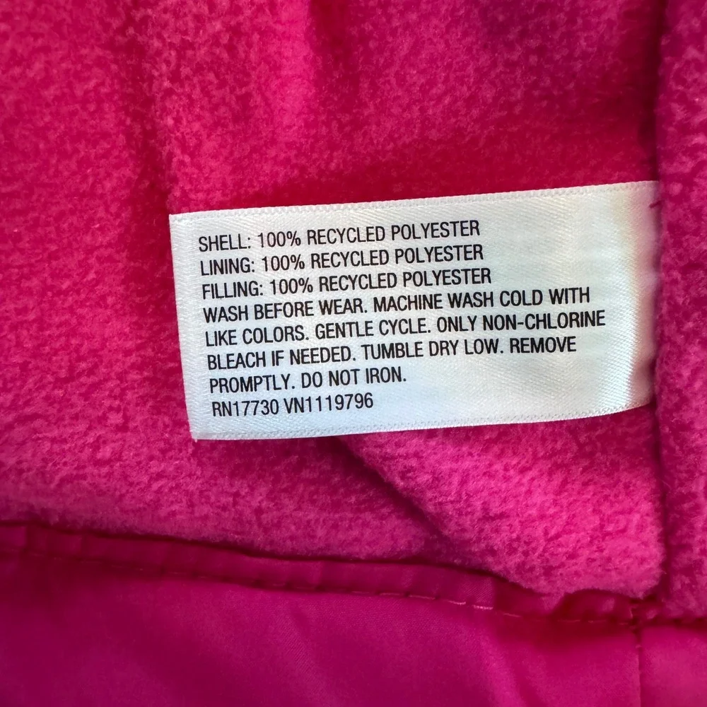 Cat & Jack Toddler Girls Light Blue Pink Heart Puffer Jacket Hooded Coat 18M